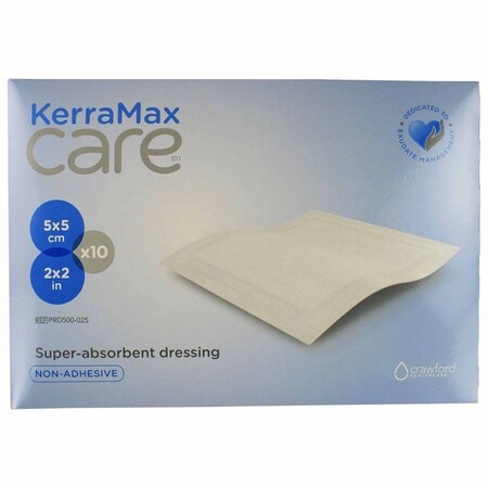 Kerramax Care Super Absorbent Dressing 2 X 2 Inch Square, 10PK PRD500-025
